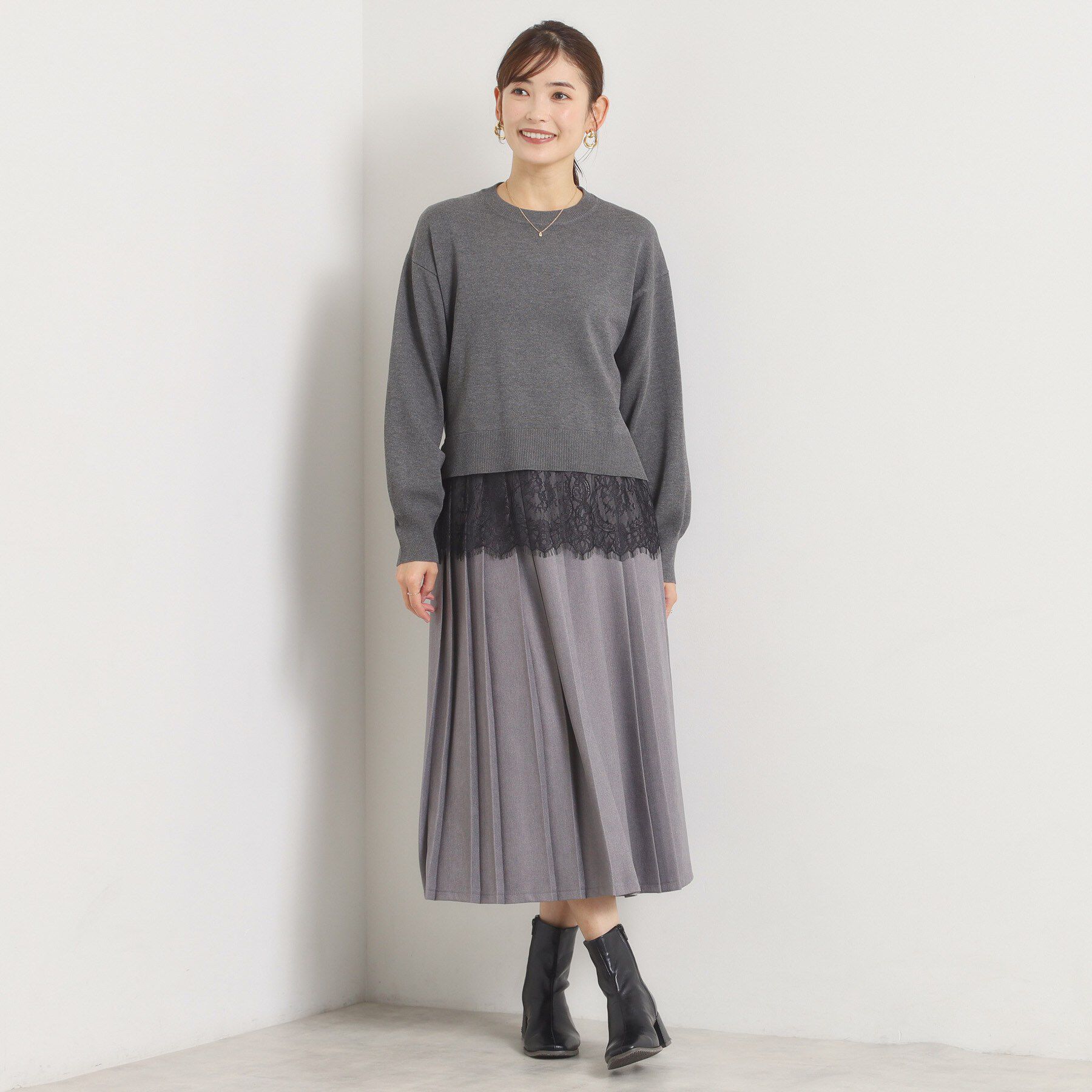 ITS&rsquo;DEMO「裾レースニット」|ニット・セーター|