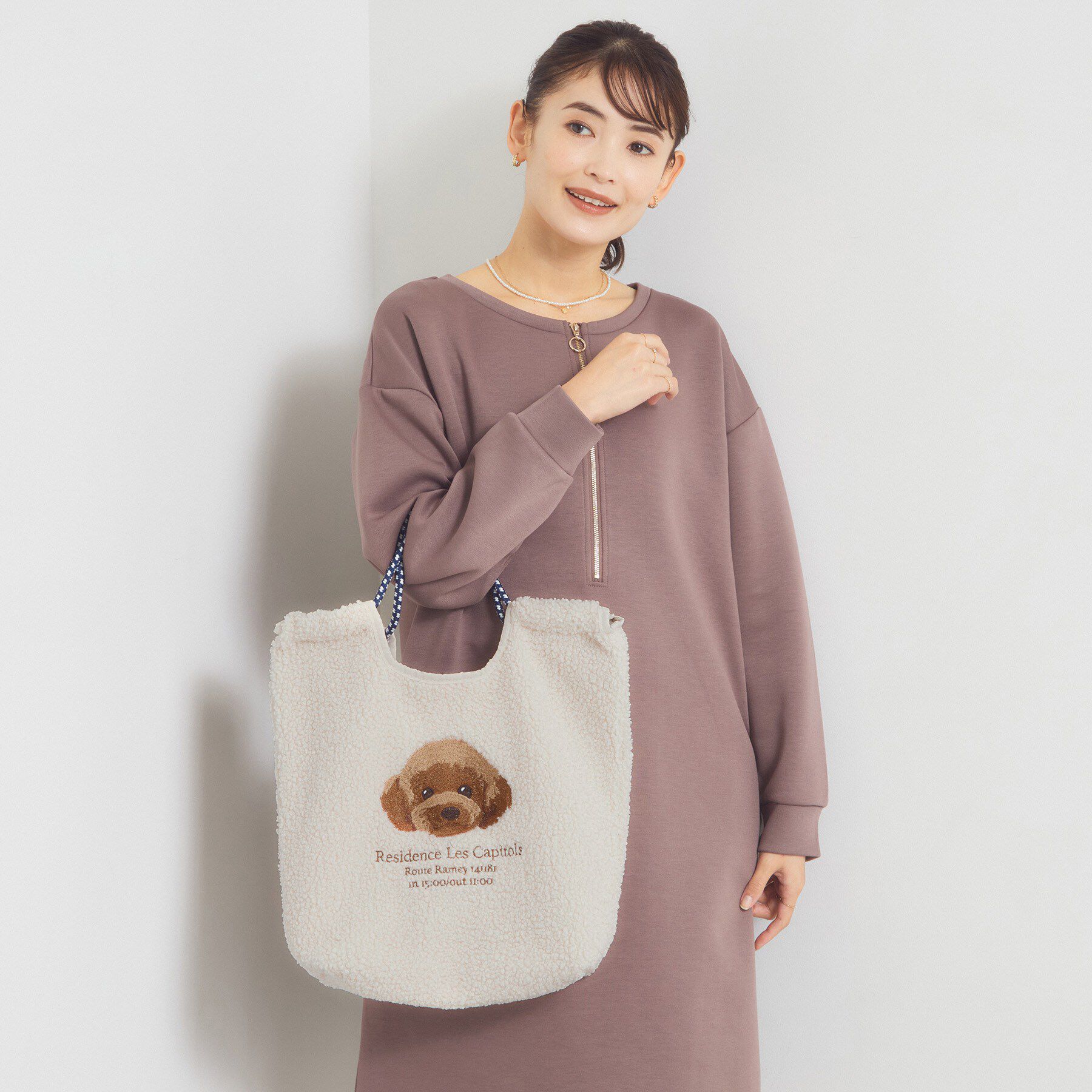 ITS&rsquo;DEMO「ボア刺繍コードトート」|トートバッグ|