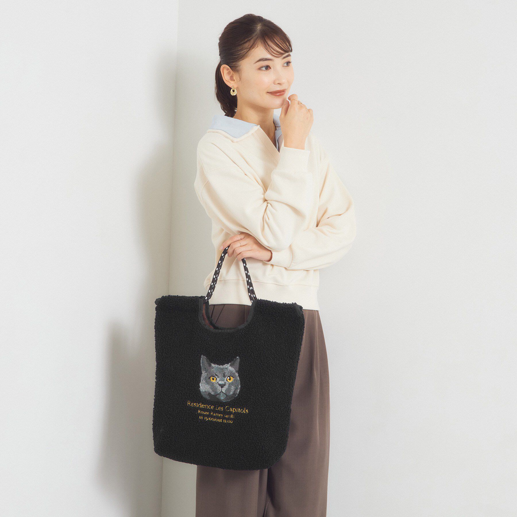 ITS&rsquo;DEMO「ボア刺繍コードトート」|トートバッグ|