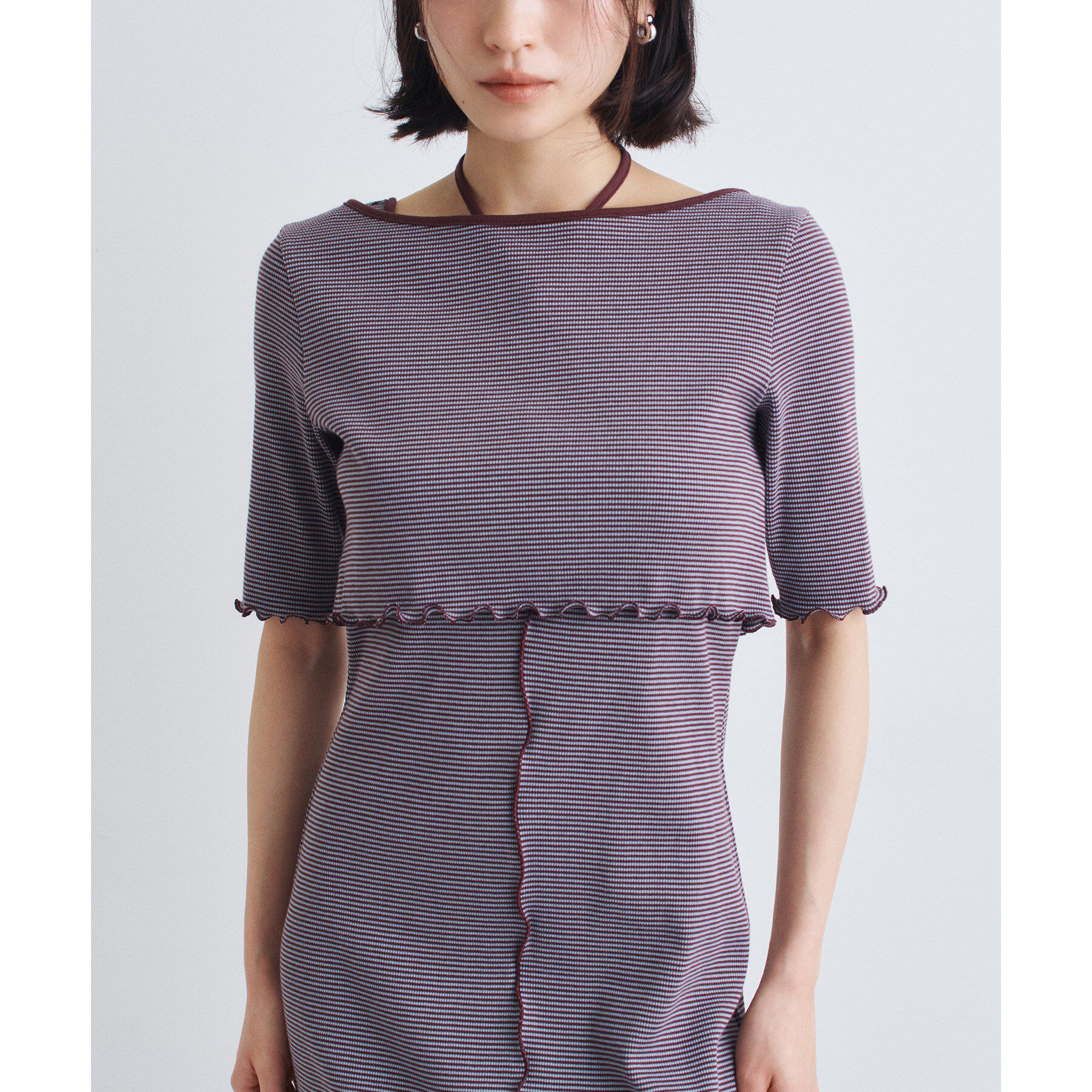 CODE A「chic border 2way ribbon cardigan」|カーディガン|