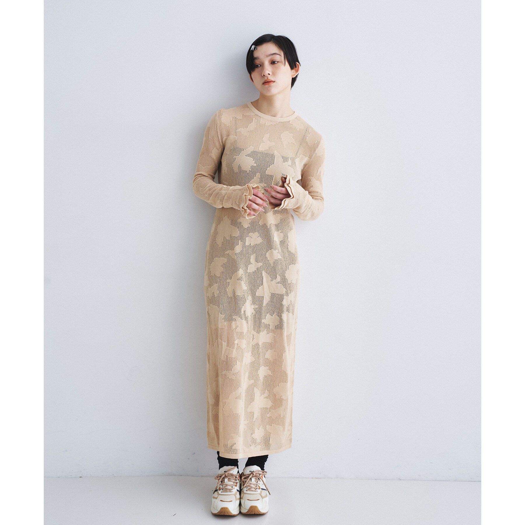CODE A「flower mesh dress」|ワンピース|