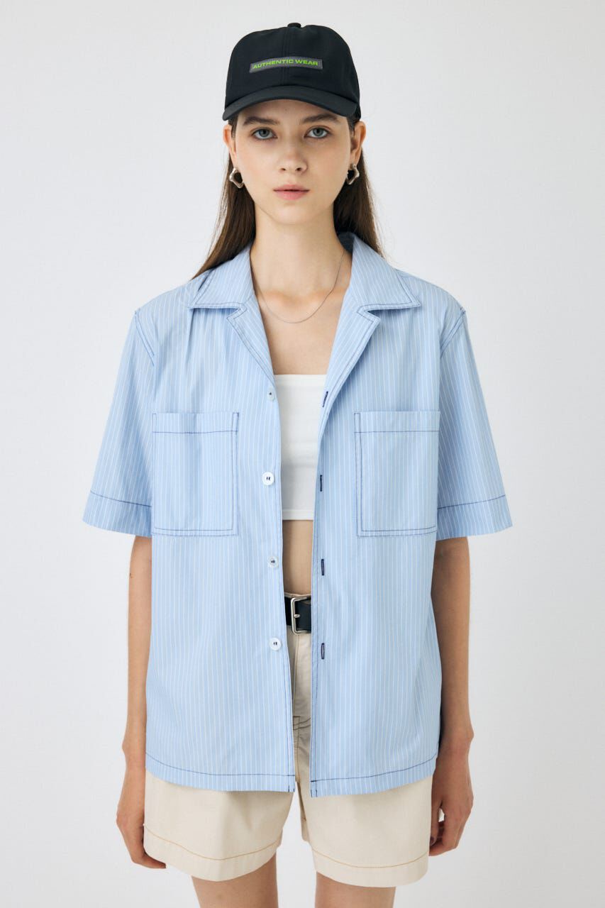 MOUSSY「OPEN COLLAR シャツ」|シャツ・ブラウス|