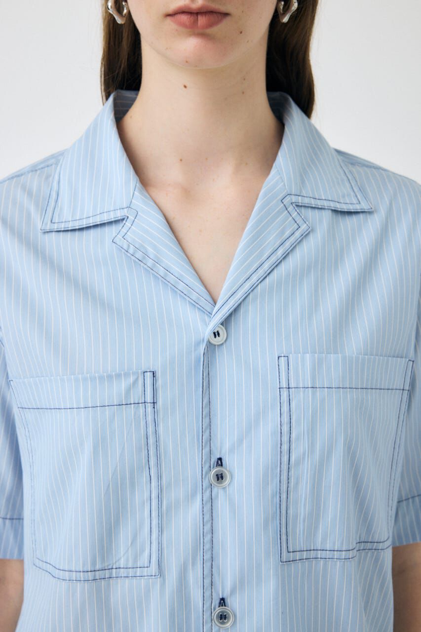 MOUSSY「OPEN COLLAR シャツ」|シャツ・ブラウス|