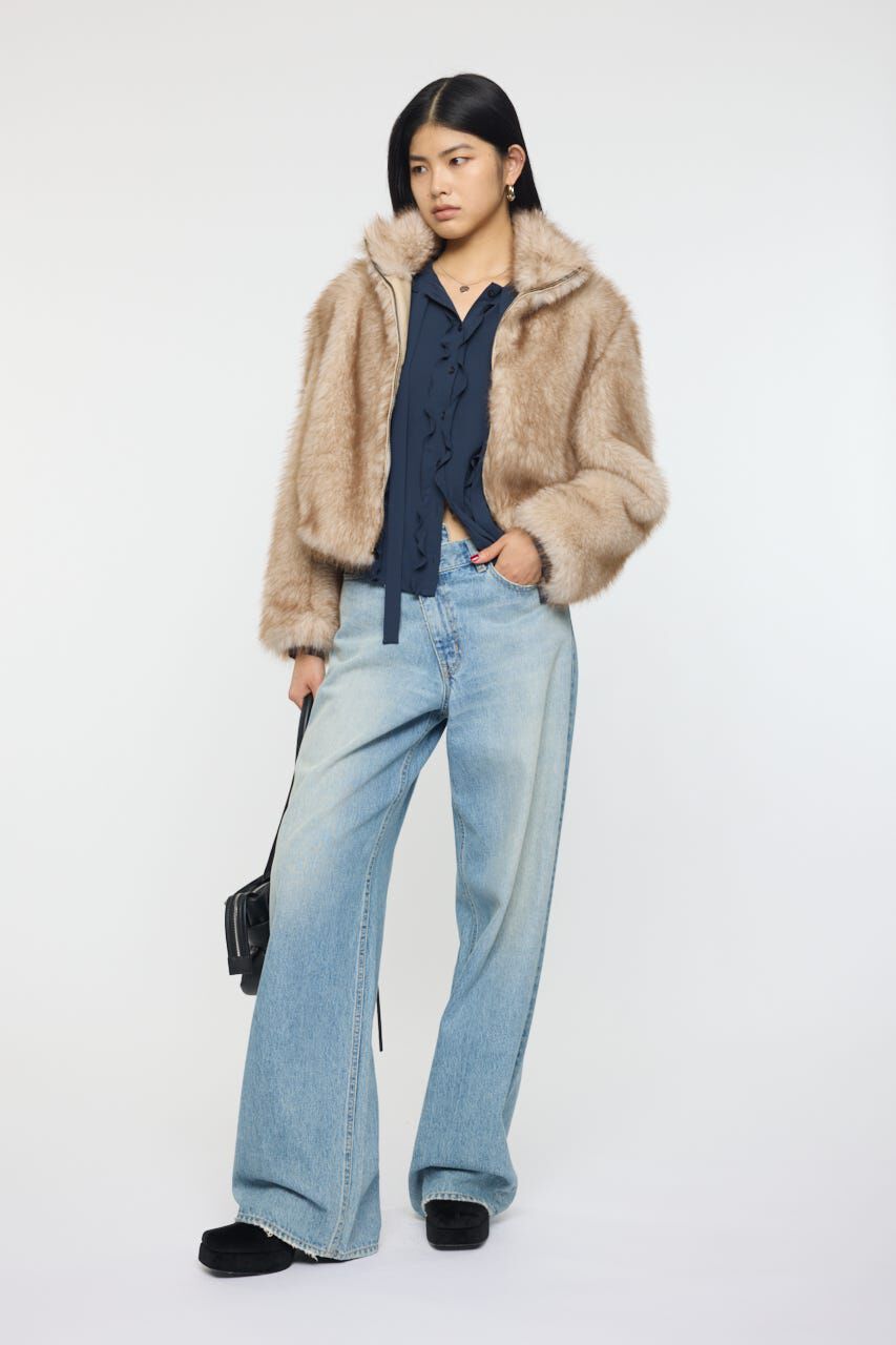 MOUSSY「CROSS WAIST WIDE ストレート」|デニム|