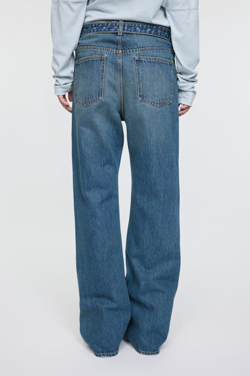 MOUSSY「LOW SLUNG ブーツカットパンツ」|デニム|