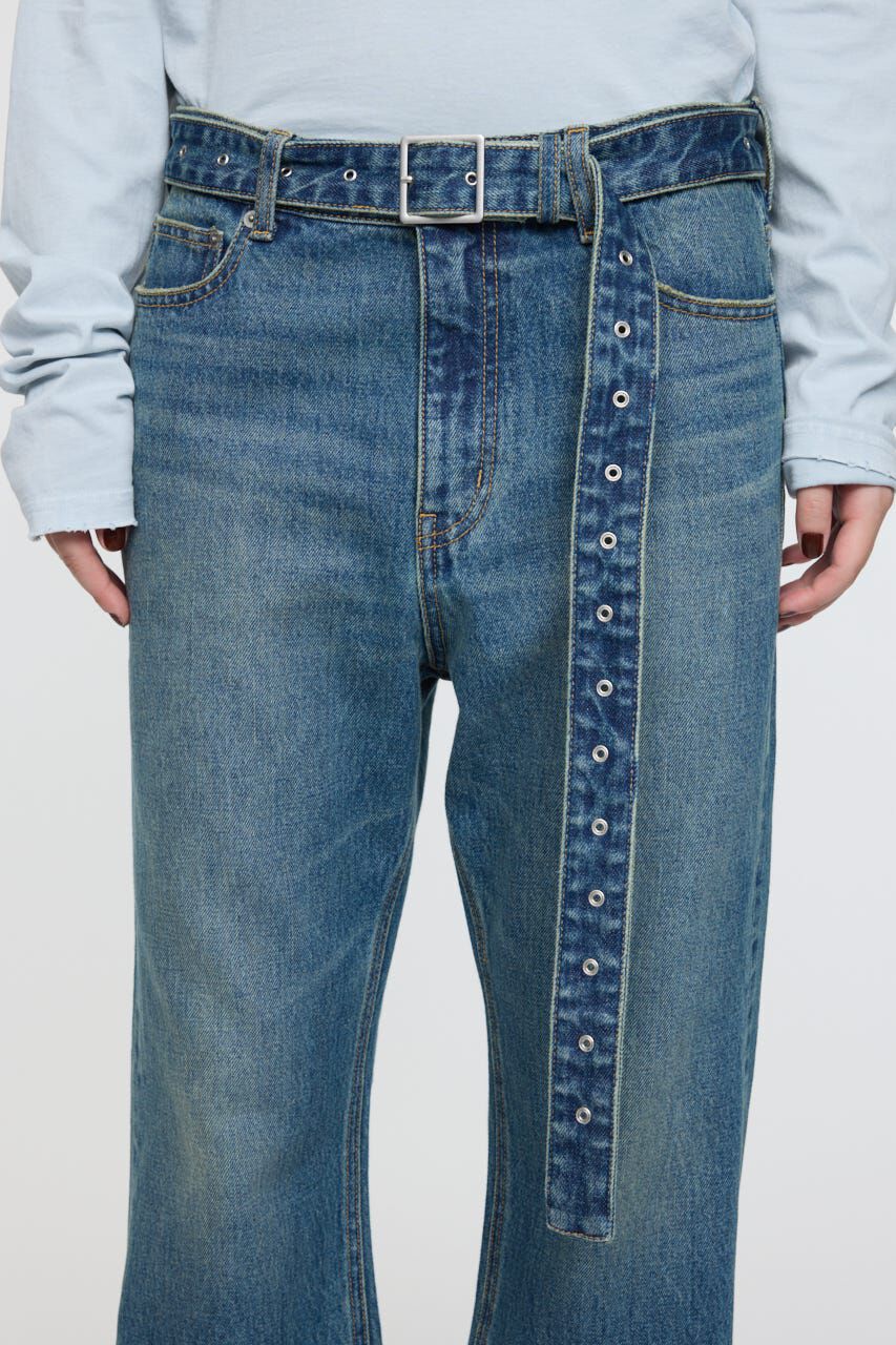 MOUSSY「LOW SLUNG ブーツカットパンツ」|デニム|
