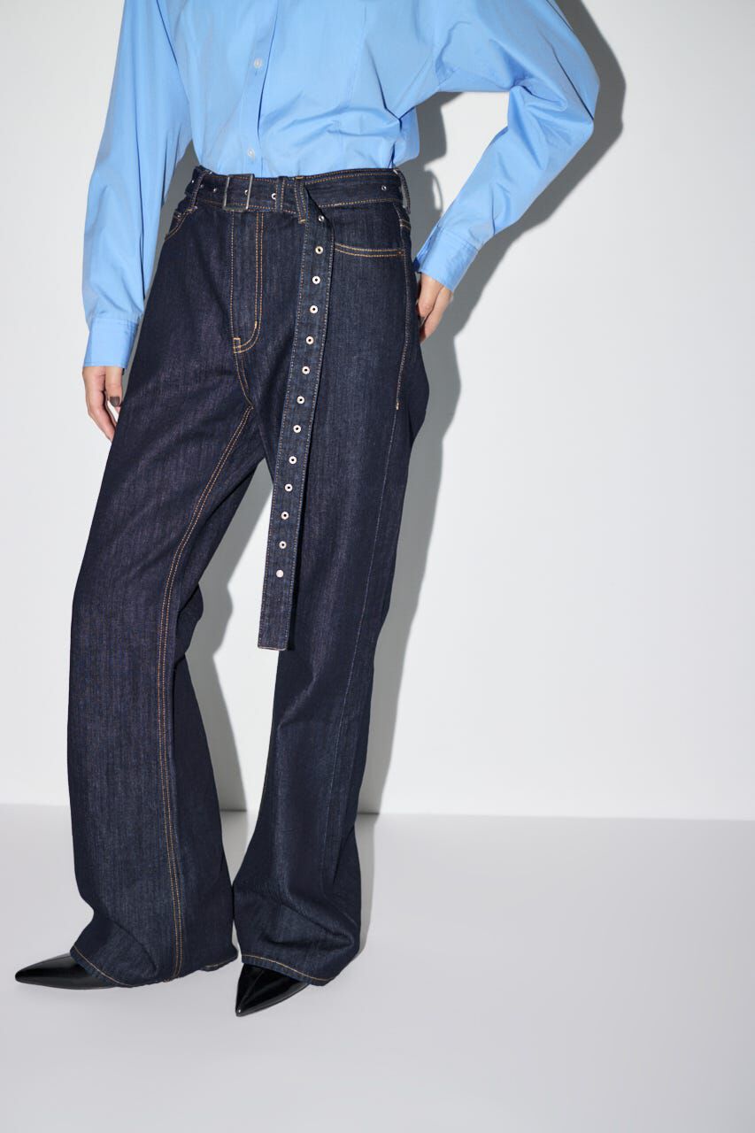 MOUSSY「LOW SLUNG ブーツカットパンツ」|デニム|