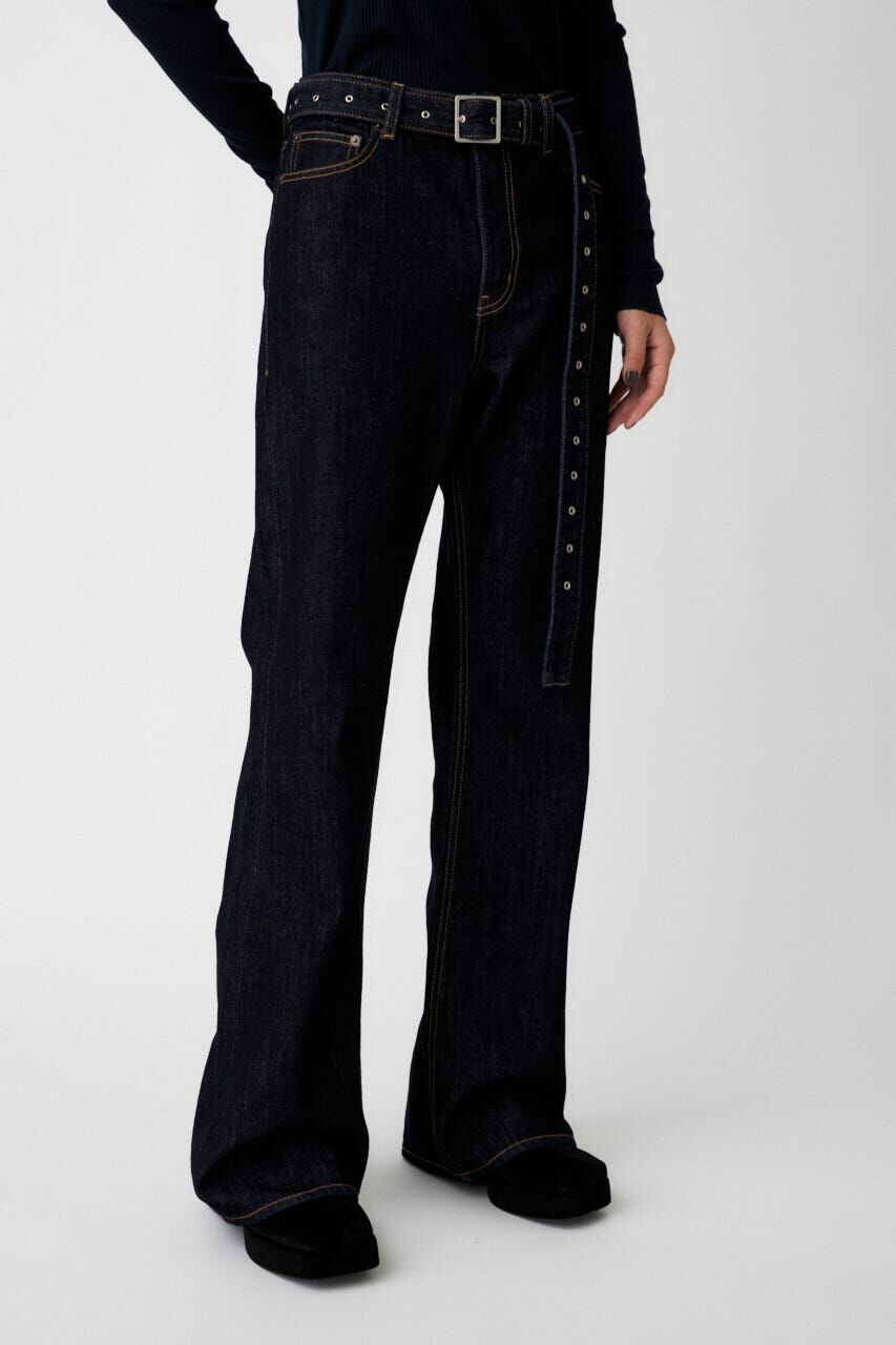 MOUSSY「LOW SLUNG ブーツカットパンツ」|デニム|