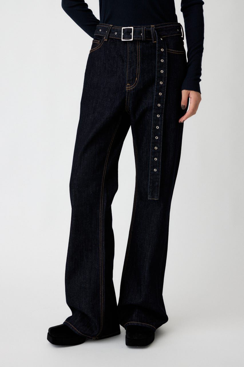 MOUSSY「LOW SLUNG ブーツカットパンツ」|デニム|