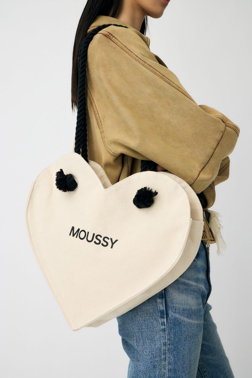 MOUSSY「SOUVENIR ハート ショッパーバッグ」|その他|WHT