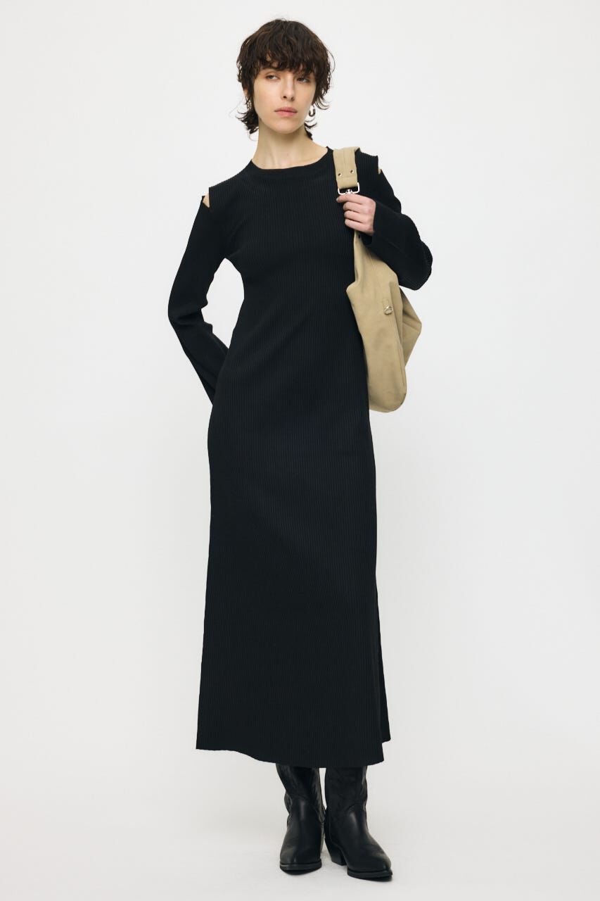 MOUSSY「OPEN SHOULDER KNIT ドレス」|ワンピース|