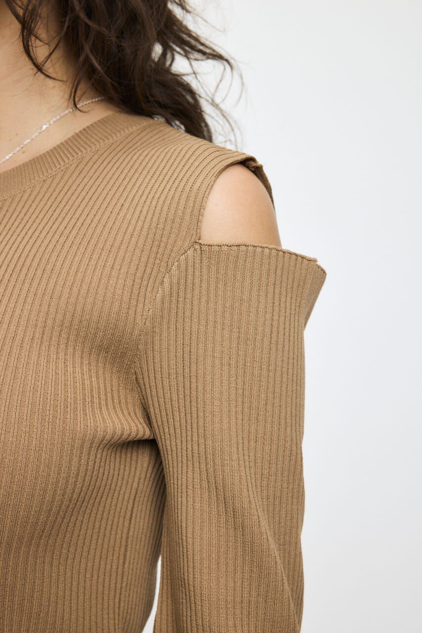 MOUSSY「OPEN SHOULDER KNIT ドレス」|ワンピース|