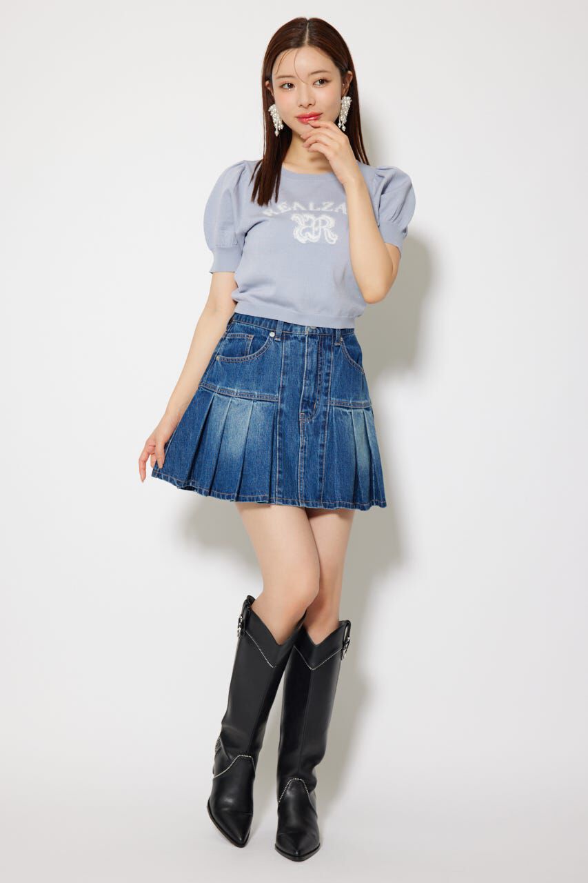 rienda「ジャガードロゴニットトップス」|ニット・セーター|