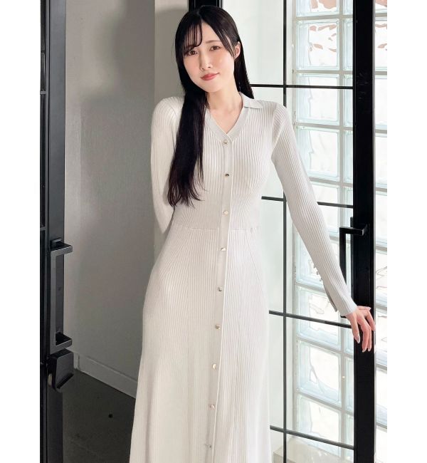 MERCURYDUO「ワイドリブスキッパーニットワンピース」|ワンピース|