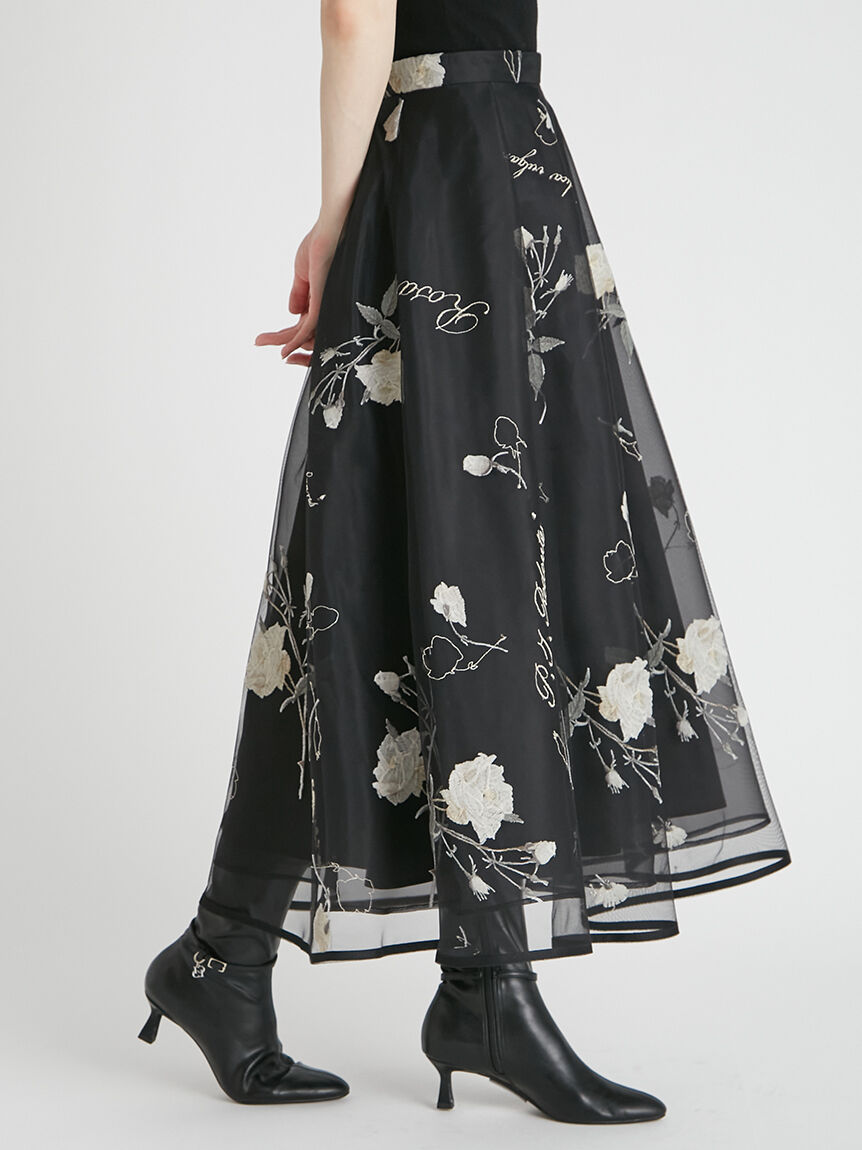 CELFORD「【CELFORD&times;P.J. REDOUTEコラボ】 Rosa刺繍チュールスカート」|スカート|