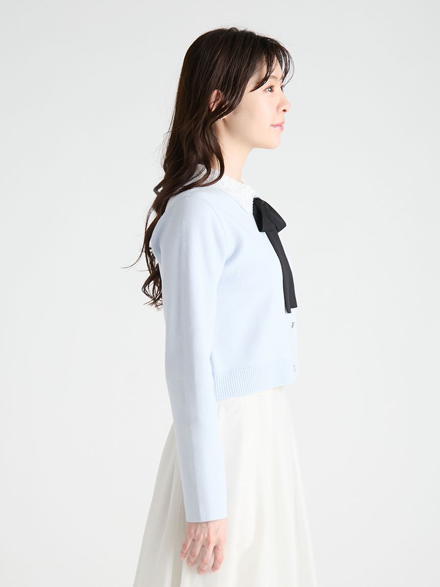 CELFORD「【WEB・ルミネ限定】レースカラーデタッチャブルカーディガン」|カーディガン|