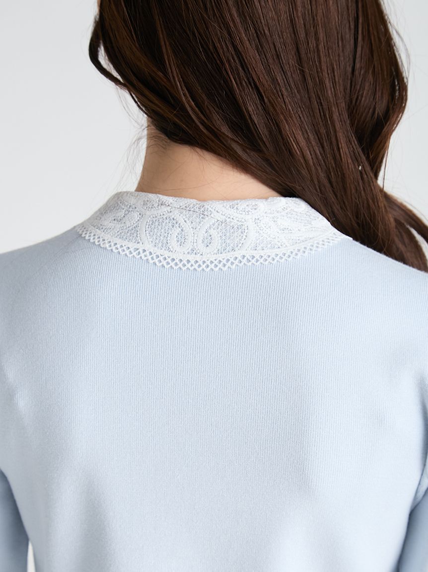 CELFORD「【WEB・ルミネ限定】レースカラーデタッチャブルカーディガン」|カーディガン|