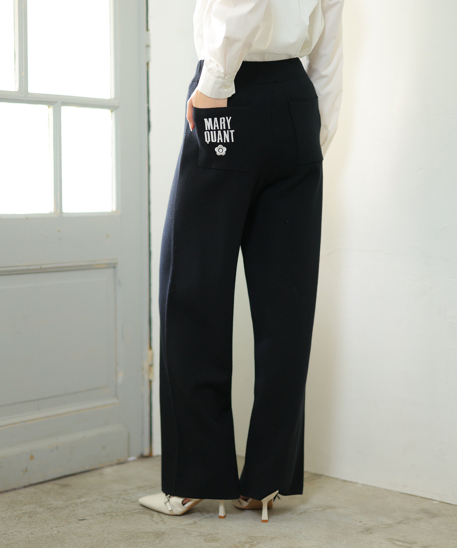 MARY QUANT「センターシームニット パンツ」|その他|ブラック