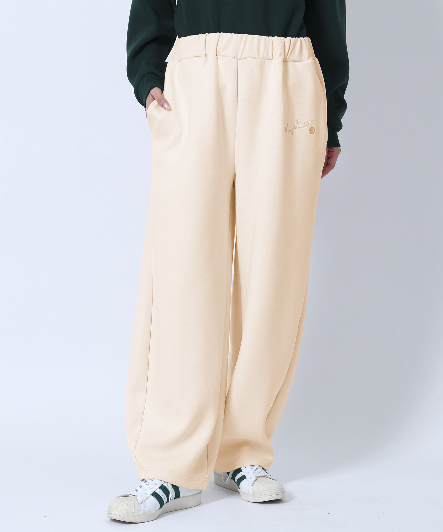 MARY QUANT「サインロゴボンディング パンツ」|スラックス|アイボリー