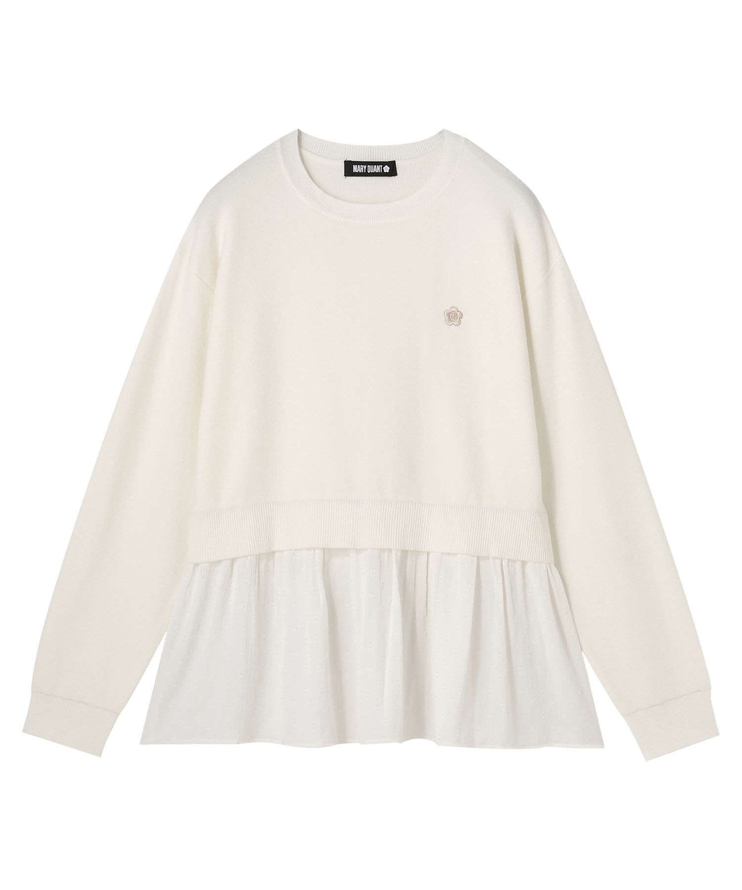 MARY QUANT「ドッキングペプラムニット プルオーバー」|Tシャツ・カットソー|
