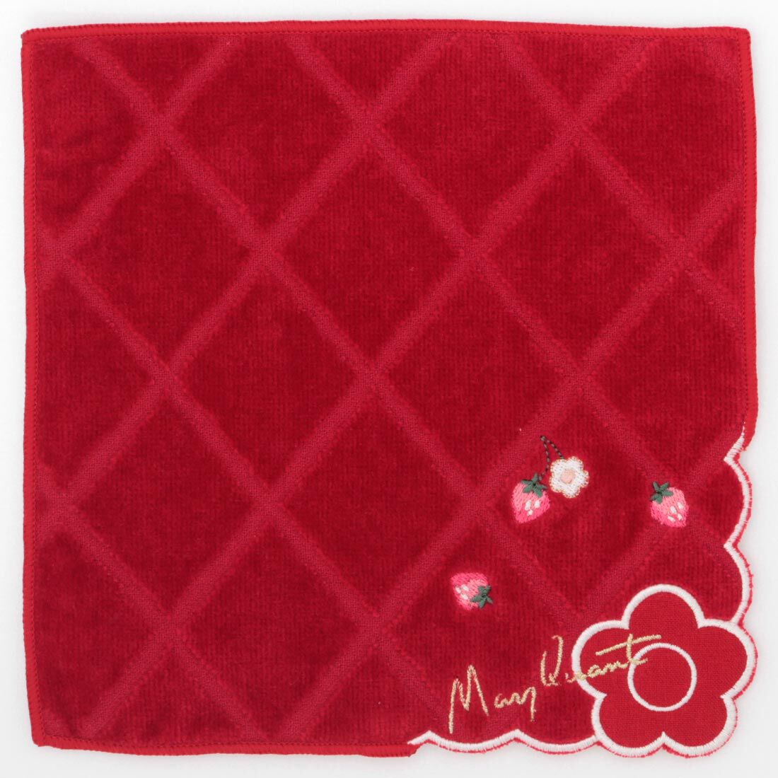 MARY QUANT「MARY QUANT ミニタオルハンカチ＜イチゴスカラップ＞」|タオル|レッド