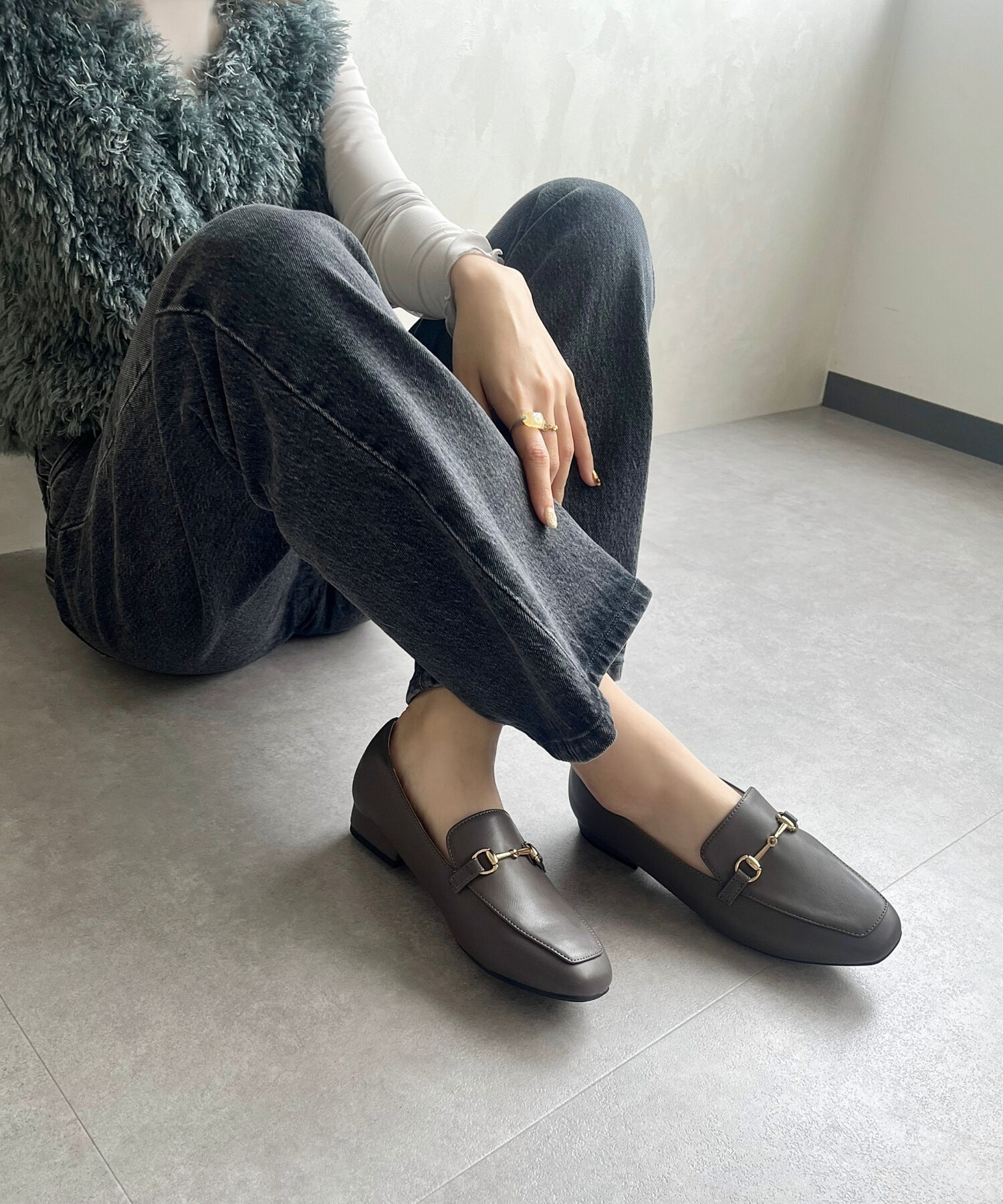 ORiental TRaffic「【跳べるパンプス/新色追加】スクエアトゥ ビット モチーフ ローファー /R-3210 ヒール2.3cm」|パンプス|