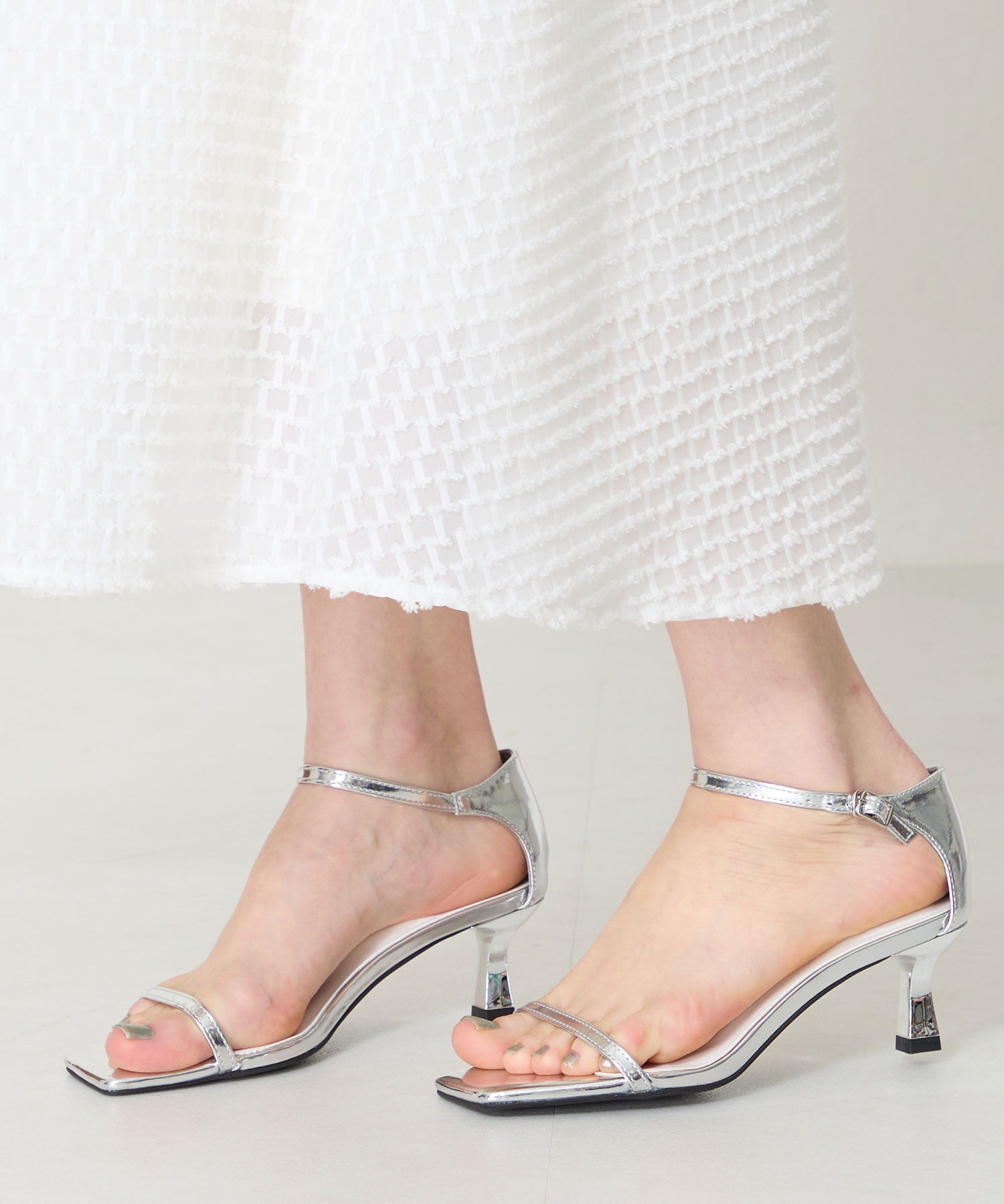 ORiental TRaffic「【WEB限定】ナローストラップヒールサンダル/31292 サンダル 人気 売れてる トレンド ヒール6.5cm」|サンダル|