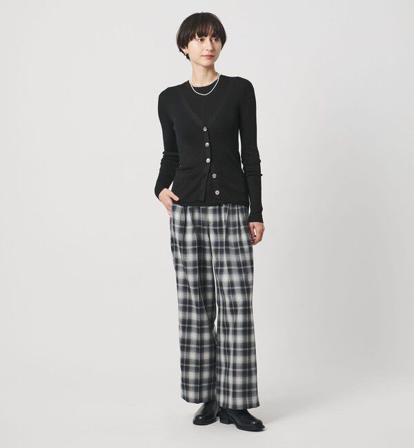 UNITED ARROWS「シルクリブ Vネック カーディガン」|カーディガン|