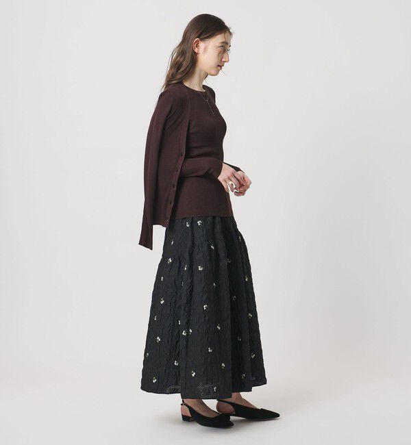 UNITED ARROWS「シルクリブ Vネック カーディガン」|カーディガン|