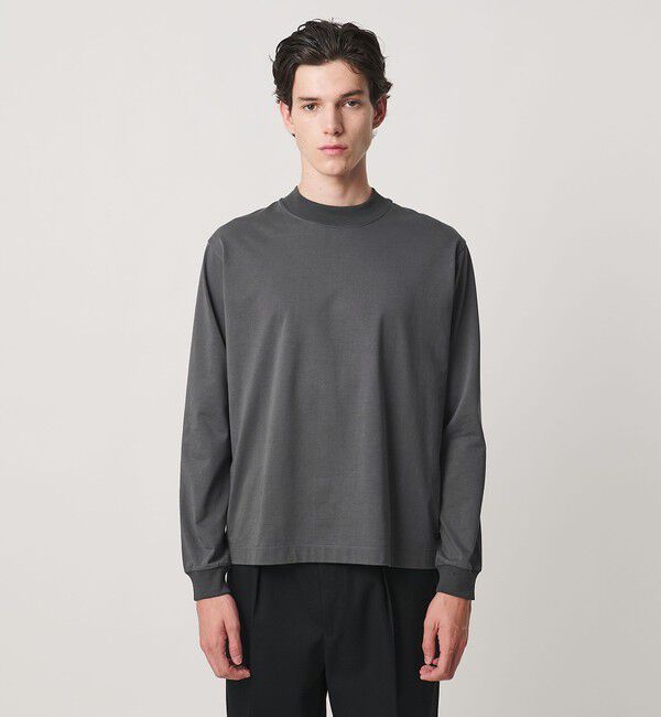 UNITED ARROWS「ALBINI オーガニックコットン モックネック ロングスリーブ Tシャツ 抗菌防臭」|Tシャツ・カットソー|
