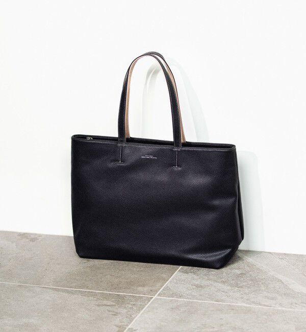 UNITED ARROWS green label relaxing「シボ レザーライク ジップ トート バッグ」|トートバッグ|
