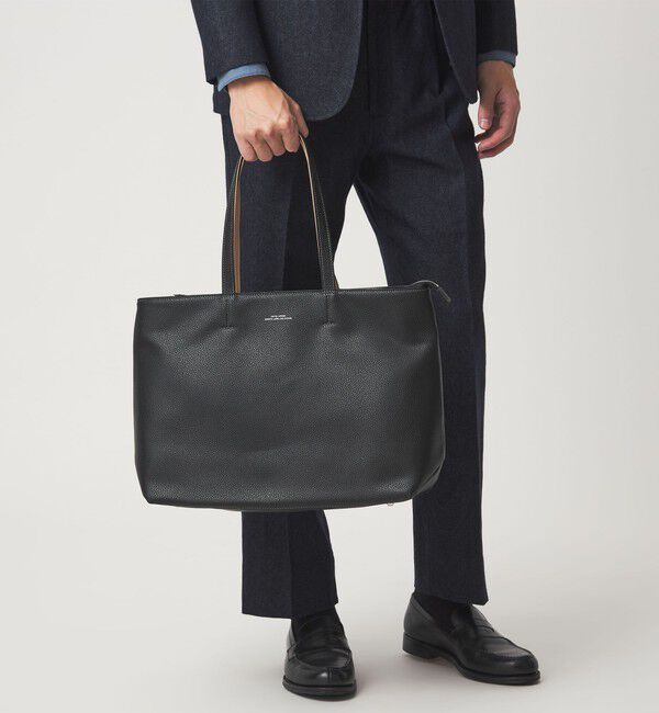 UNITED ARROWS green label relaxing「シボ レザーライク ジップ トート バッグ」|トートバッグ|