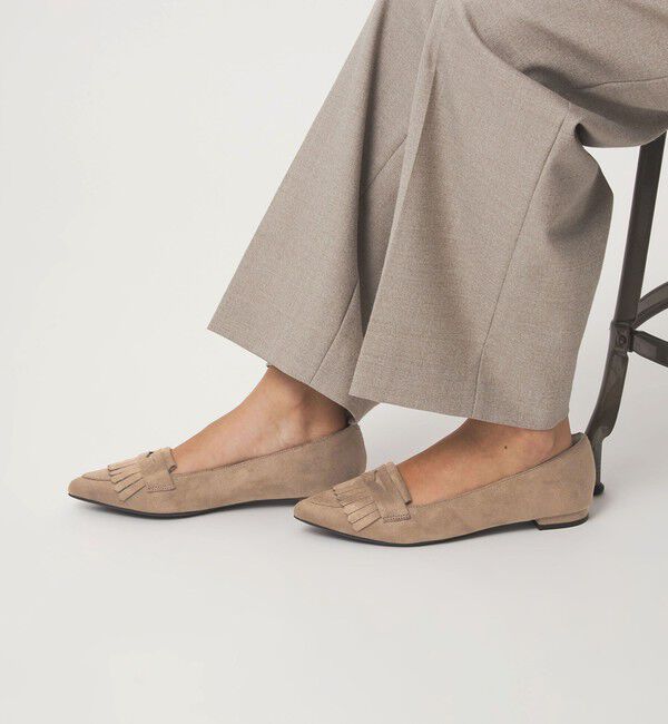 UNITED ARROWS green label relaxing「【WEB限定】ポインテッド キルト フラットシューズ（1.5cmヒール) -撥水-」|パンプス|