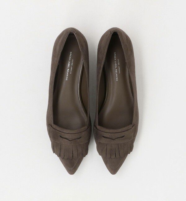 UNITED ARROWS green label relaxing「【WEB限定】ポインテッド キルト フラットシューズ（1.5cmヒール) -撥水-」|パンプス|
