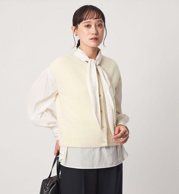 UNITED ARROWS green label relaxing「フラッフフェザー 2WAY フレンチスリーブ ニット」|ニット・セーター|