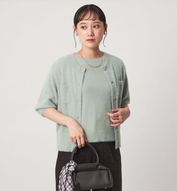 UNITED ARROWS green label relaxing「フラッフフェザー 2WAY フレンチスリーブ ニット」|ニット・セーター|