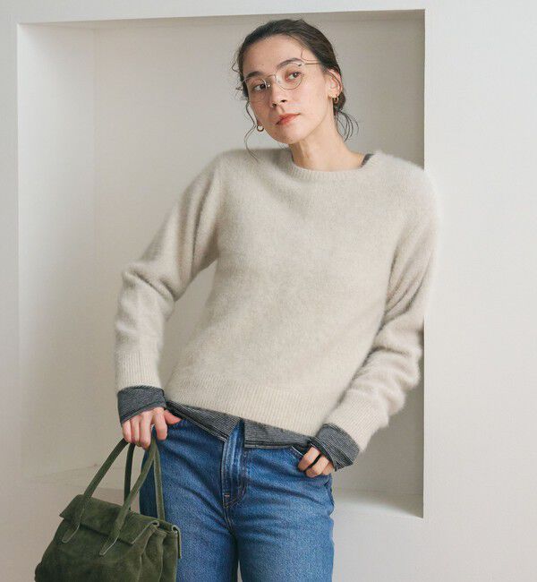 BEAUTY&YOUTH UNITED ARROWS「フォックスカシミヤブレンド クルーネック ニットプルオーバー」|ニット・セーター|