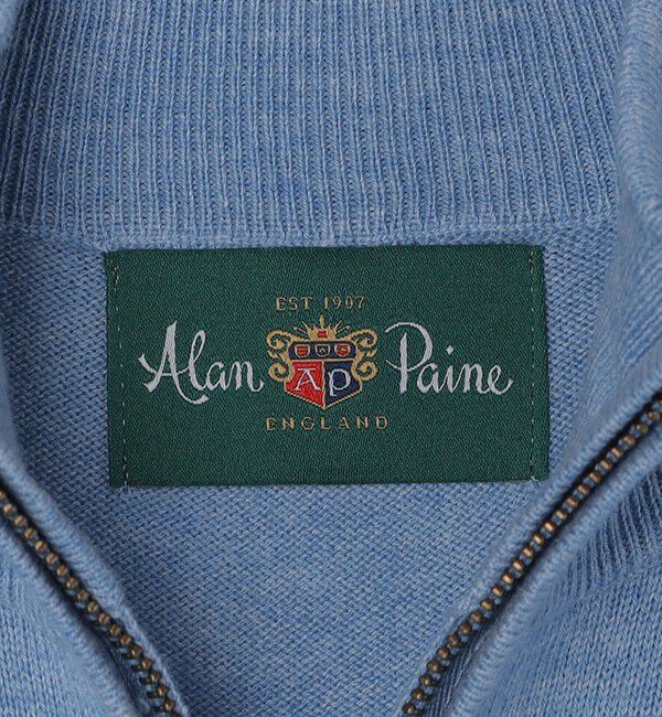 SHIPS「ALANPAINE 12ゲージ ウール/コットン クォータージップ モックネック ニット」|ニット・セーター|