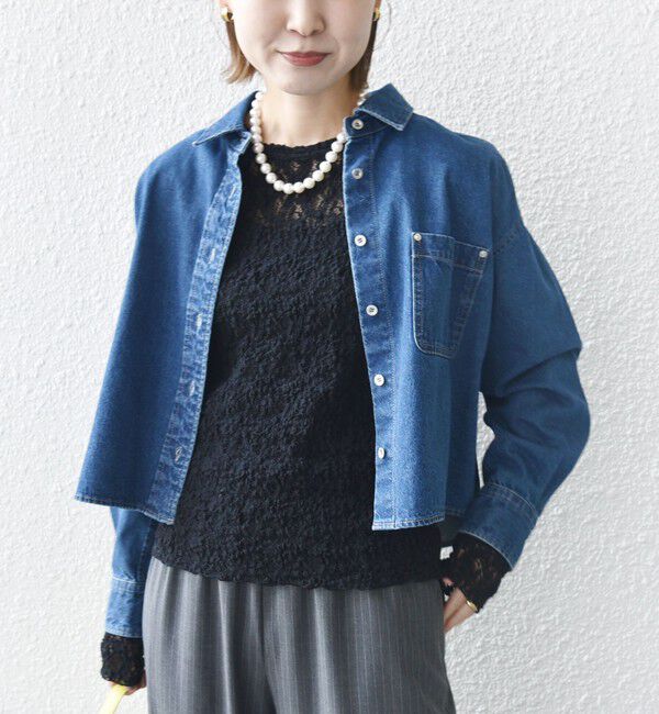 SHIPS for women「〈手洗い可能〉ラッセル レース クルーネック カットソー」|Tシャツ・カットソー|