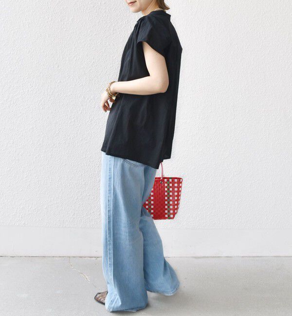 SHIPS for women「〈手洗い可能〉スキッパー タック フレンチ スリーブ ブラウス」|シャツ・ブラウス|