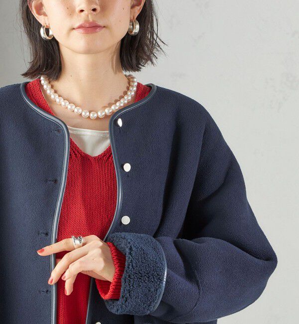 SHIPS for women「【一部WEB限定】〈手洗い可能〉NEW リバーシブル ボア ブルゾン」|ブルゾン・スタジャン|