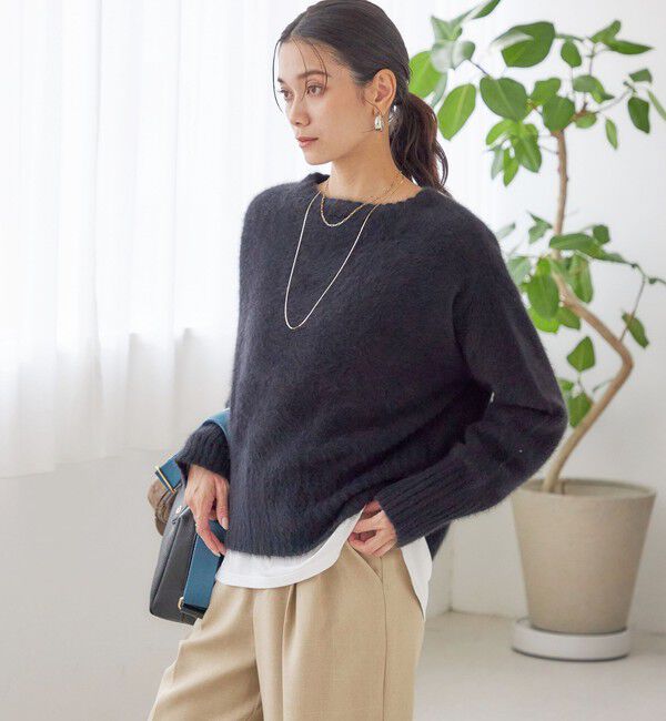 SHIPS for women「〈手洗い可能〉フォックス クルーネック ニット プルオーバー」|ニット・セーター|