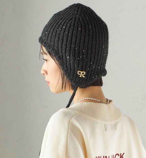 SHIPS for women「perah: ブローチ 付 イヤー フラップ ラメ ニット キャップ」|ニット帽|