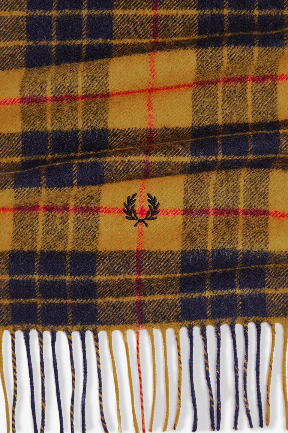 FRED PERRY 「FRED PERRY／Lambswool　Scarf／ワンポイントロゴ刺繍 チェック柄ラムウールマフラー」|マフラー|