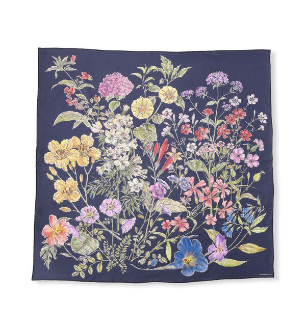 TOMORROWLAND GOODS「TOMORROWLAND FLOWER SQUARE スカーフ」|バンダナ・スカーフ|68 ネイビー系