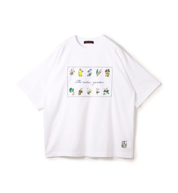 CABaN「CABaN スビンコットン GREEN SHOWERプリントTシャツ」|Tシャツ・カットソー|12 ホワイト系