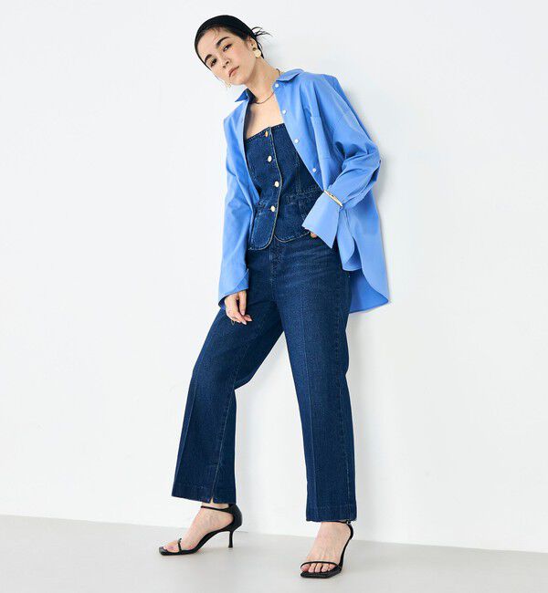 Rie Miller「【RM denim】スリットクロップドセンタープレスデニム」|デニム|