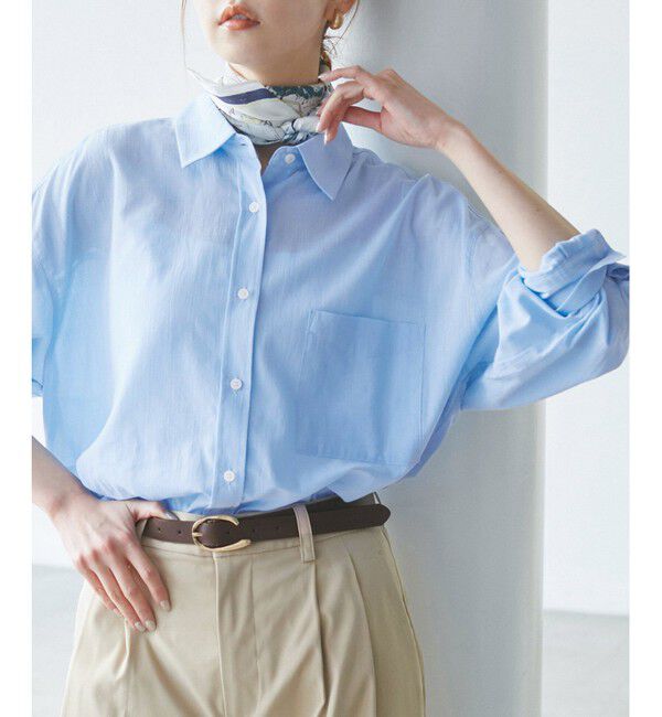 Rope&rsquo;Picnic「【接触冷感・通気性】お着軽シャツシリーズ/綿ボイルバックタックシャツ」|シャツ・ブラウス|