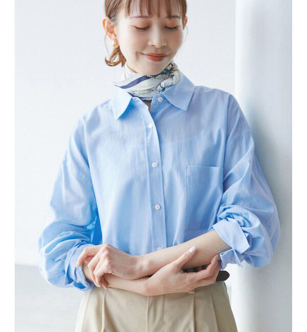 Rope&rsquo;Picnic「【接触冷感・通気性】お着軽シャツシリーズ/綿ボイルバックタックシャツ」|シャツ・ブラウス|