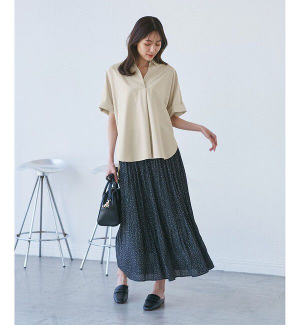 Rope&rsquo;Picnic「【UVカット・接触冷感・イージーケア】スキッパーシャツブラウス」|シャツ・ブラウス|